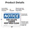 Signmission Fire Escape Ladder Keep Area Clear OSHA Notice Sign, Plastic, 10in W x 7in L, 2PK OS-2PACK-NS-P-710-L-12580 - alternate 7